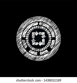 recycle icon inside chalk emblem