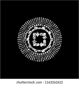 recycle icon inside chalkboard emblem written on a blackboard