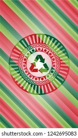 recycle icon inside christmas badge.
