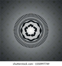 recycle icon inside dark badge