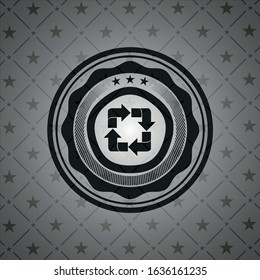 recycle icon inside dark badge