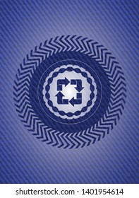 recycle icon inside denim background