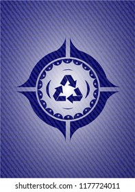 recycle icon inside jean background