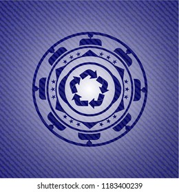 recycle icon inside jean background