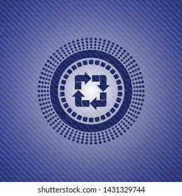 recycle icon inside jean background