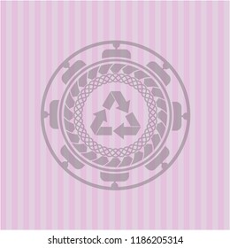recycle icon inside pink icon or emblem
