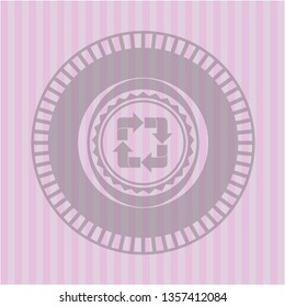 recycle icon inside pink icon or emblem