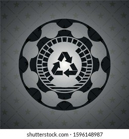 recycle icon inside retro style black emblem
