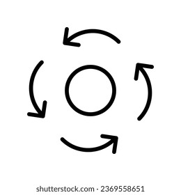 Recycle icon isolate white background stock illustration.