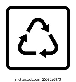 Recycle Icon. Isolated Recyclable Vector Symbol Silhouette Illustration.