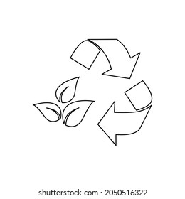 Recycle icon. leaf icon isolated on white background. vector illustration.