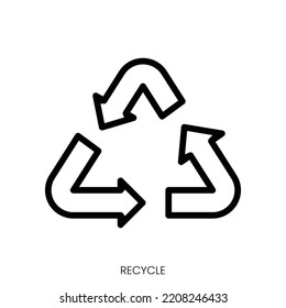 recycle icon. Line Art Style Design Isolated On White Background