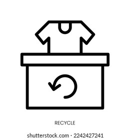 recycle icon. Line Art Style Design Isolated On White Background