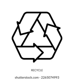 icono de reciclaje. Diseño De Estilo De Arte De Línea Aislado En Fondo Blanco