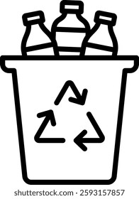 Recycle Icon Line Vector Illustration