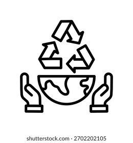 Ilustración vectorial de línea de icono de reciclaje