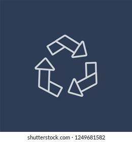 Recycle icon. Recycle linear design concept from Ecology collection. Simple element vector illustration on dark blue background.