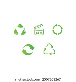 Recycle icon logo flat vector design