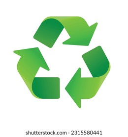 Recycle icon. Recycle logo green color vector isolated on white background.