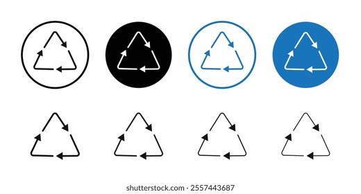 Recycle icon logo sign set vector outline