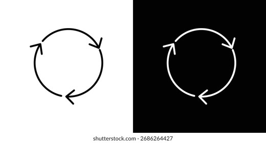 Reciclar diseños de Vector de logotipo de icono. icono establecido en un trazos en blanco y negro
