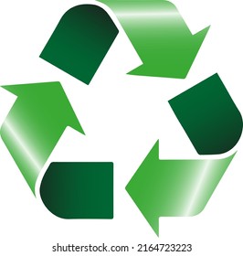 Recycle icon with metallic texture