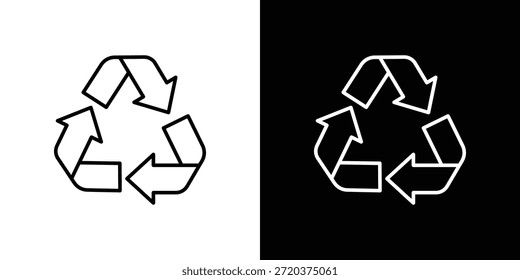 Recycle icon. Minimalist vector design. Editable stroke. EPS10