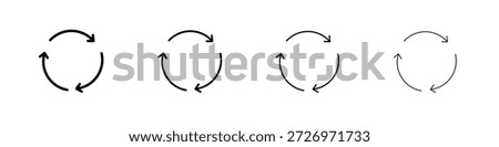Recycle icon in modern stroke line style. Vector 10 eps