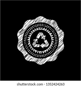 recycle icon on chalkboard