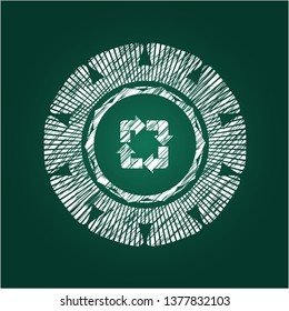recycle icon on chalkboard