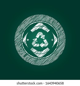 recycle icon on chalkboard, vector illustration, pretty design