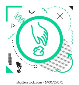 Recycle icon on modern background	