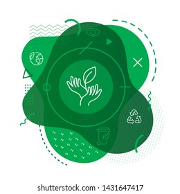 Recycle icon on modern background	
