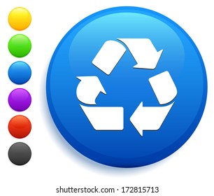 Icono de reciclaje en la colección de botones redondos