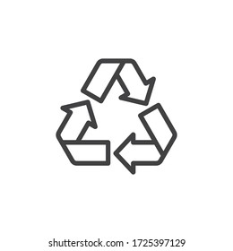 Recycle icon on white background