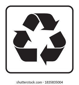Icono de reciclaje en el plano de fondo blanco por ilustración