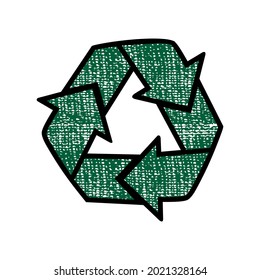 recycle icon on white background, vector illustration