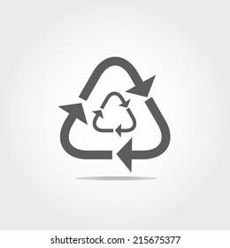 Recycle icon on white background