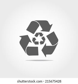 Recycle icon on white background