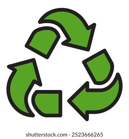 Recycle icon on white background