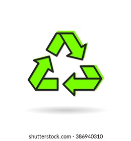 Recycle icon on white background