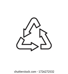 recycle icon outline design vector illustration. ecology icon isolated on white background