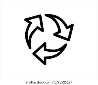 Recycle icon outline and linear vector.