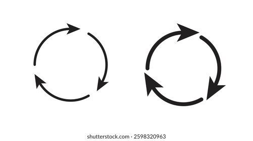 Recycle icon outlined icon vector collection.