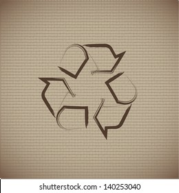 recycle icon over grunge background vector illustration