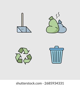 Reciclar símbolos del paquete de iconos Logotipo de papelera