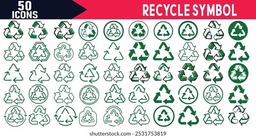 Recycle Icon Pack Vector Illustrations of Recycling Symbols and Eco Friendly Concepts for Stock Use
