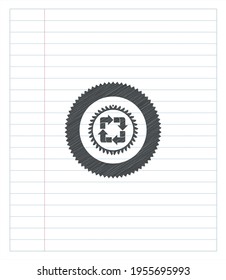 icono de reciclaje con trazos de lápiz. Ilustración vectorial. Detallado. 