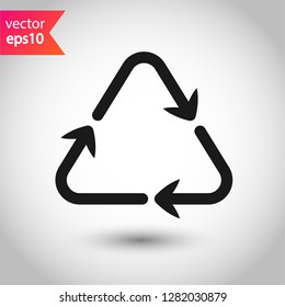 Recycle icon. Recycling icon. Environmental treatment vector sign. ecological recycling arrows symbol. EPS 10 flat sign. Linear symbol. Outline symbol design