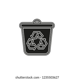 recycle icon, recycling garbage can, ecology symbol
